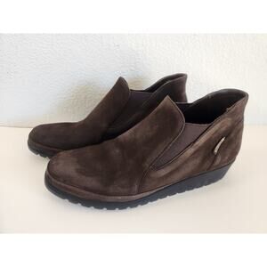 Mephisto Rosita Wedge Slip on Boot in Brown Suede Women Size 9 Excellent